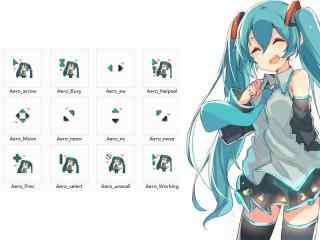 可爱笑容的初音未来鼠标指针