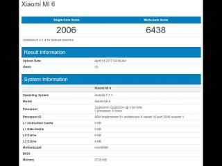 小米6现身Geekbench 6GB版本跑分