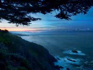 夕阳大海特写桌面 大海风景 唯美朝霞大海摄影