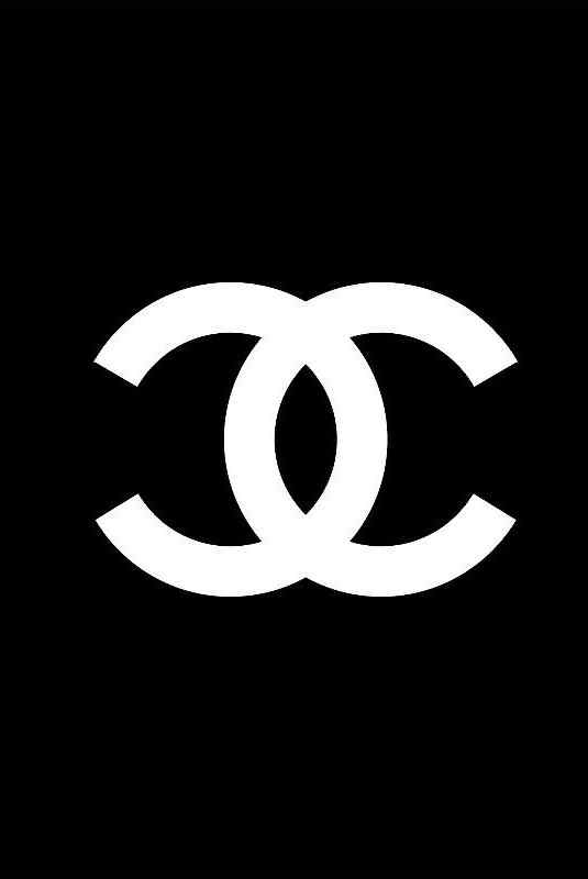 香奈儿chanel品牌logo黑底白字图片手机壁纸