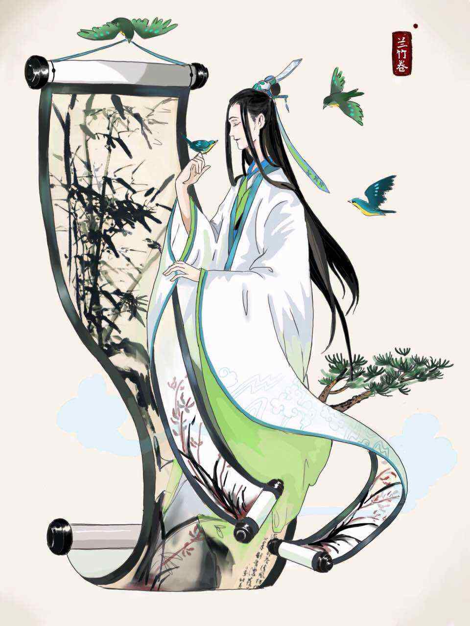 创意性转阴阳师花鸟卷手机壁纸