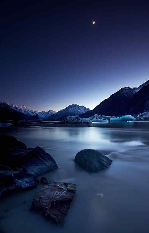 新西兰美丽的新西兰库克山区夜景手机壁纸