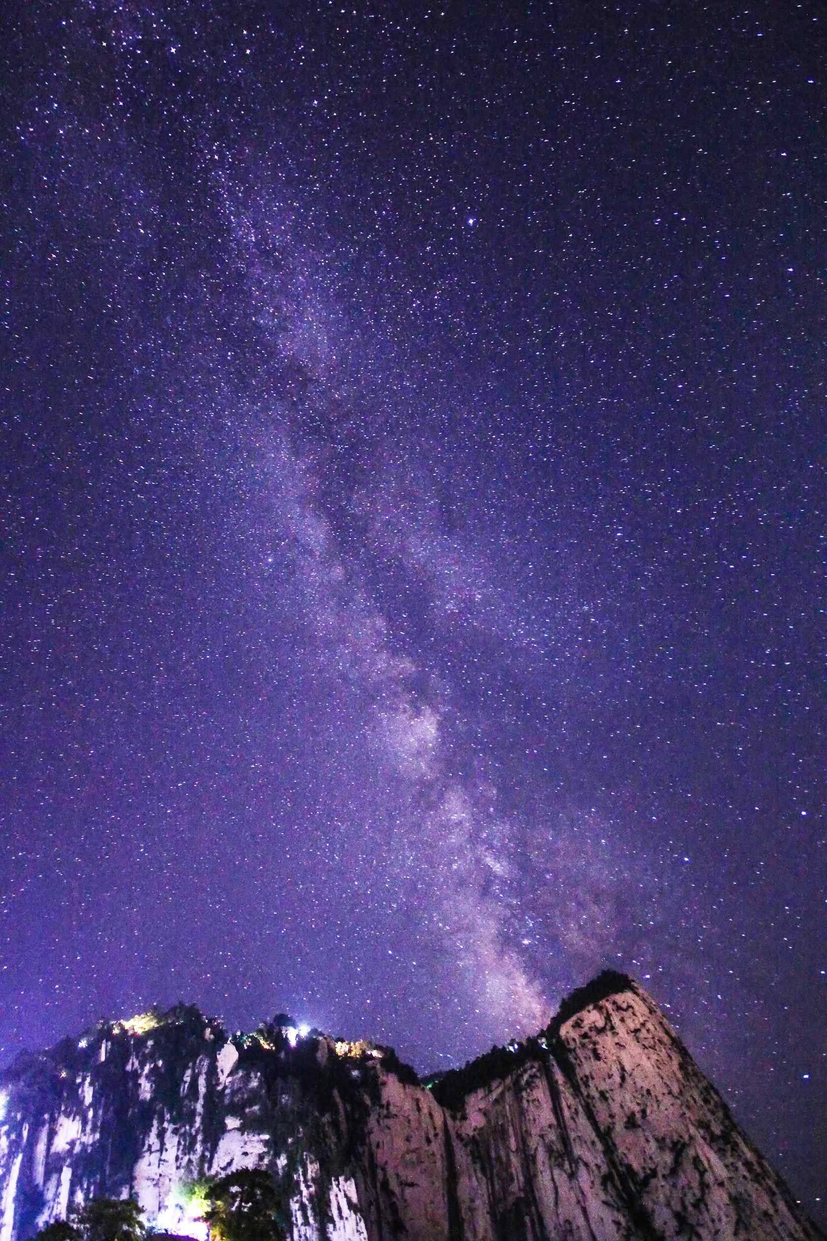 华山唯美星空风景手机壁纸