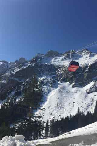 瑞士雪山缆车风景壁纸电脑桌面