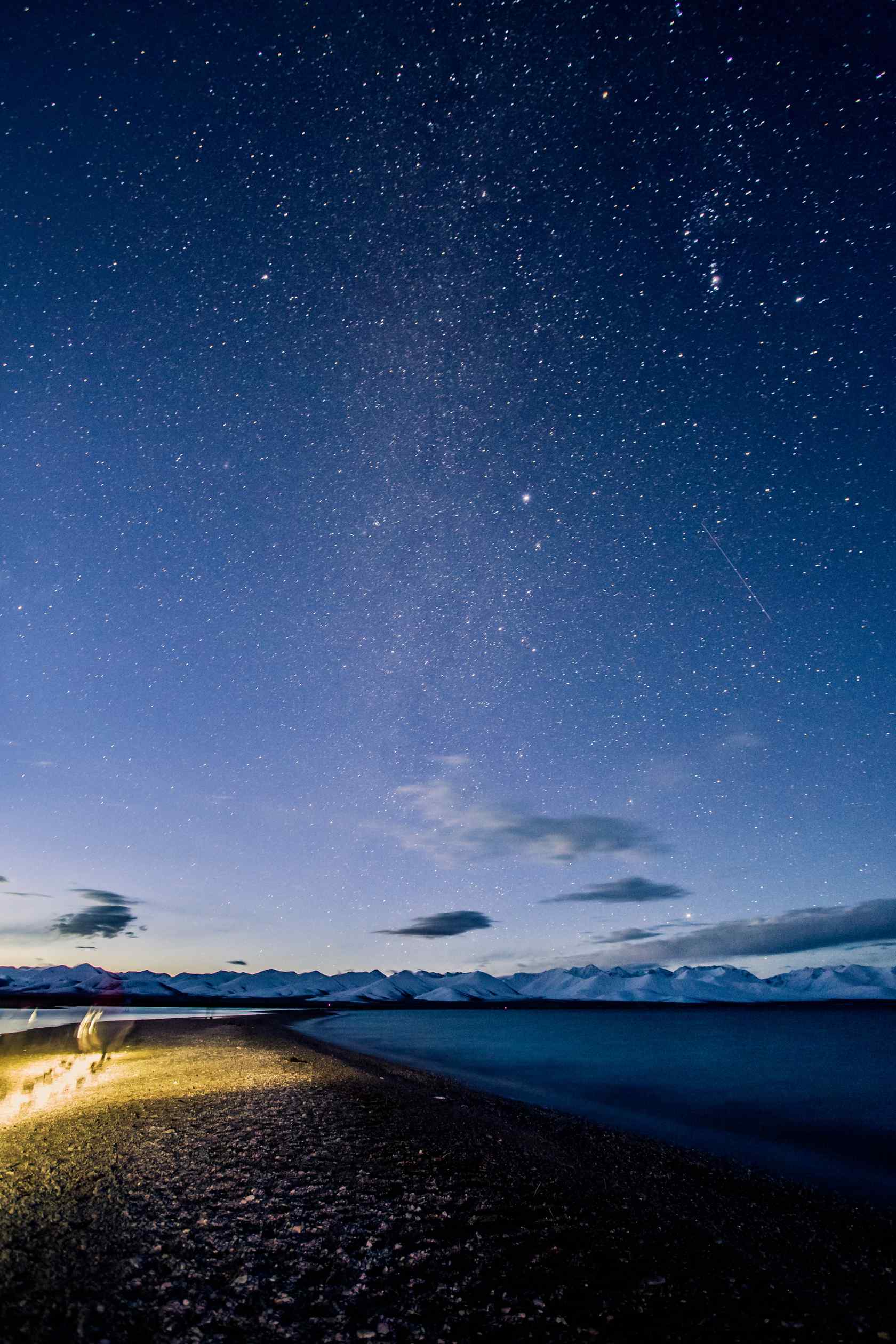 纳木错唯美夜空风景图片手机壁纸