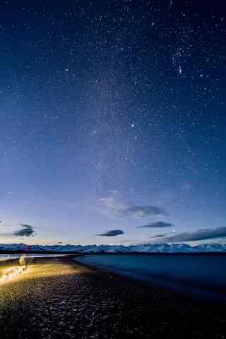 纳木错唯美夜空风景图片手机壁纸