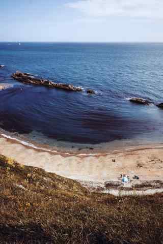 海天一线海滩浪漫手机壁纸