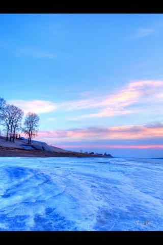 清晨大雪覆盖的黑龙江雪景手机壁纸