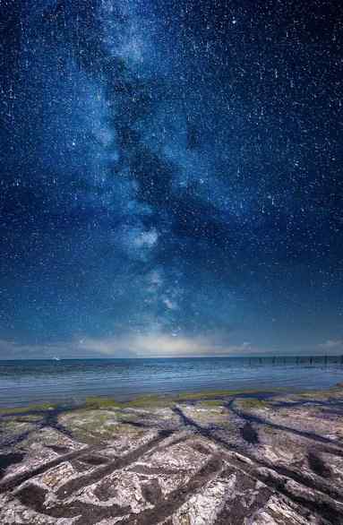 青海湖唯美星空手机壁纸