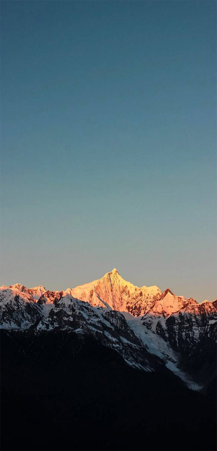 唯美高山雪景自然风景手机壁纸