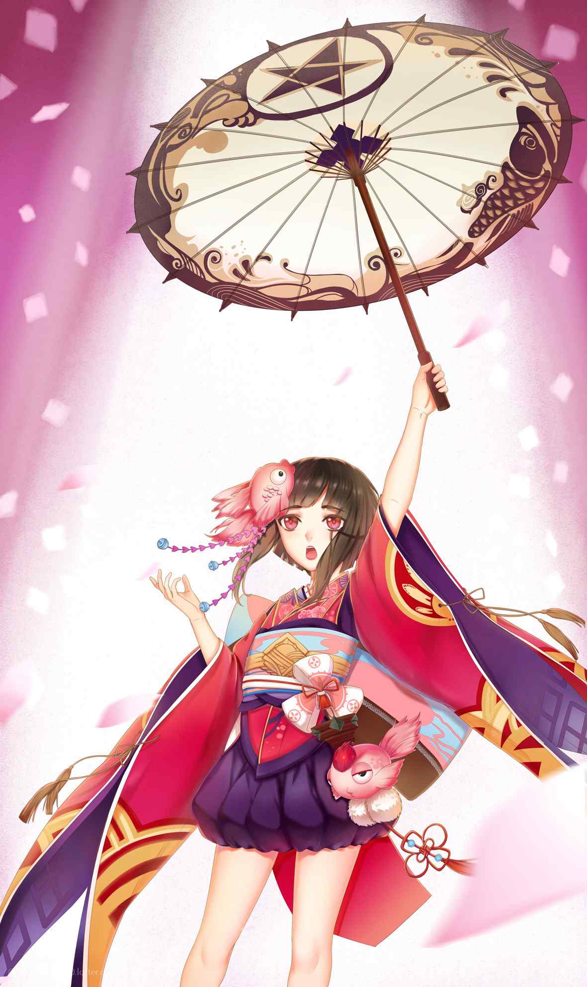 撑伞少女阴阳师神乐手机壁纸（7张）