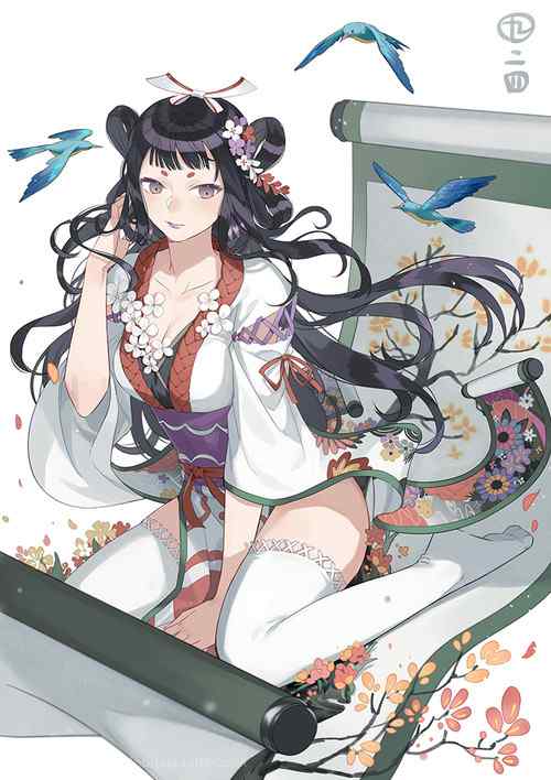 唯美的阴阳师花鸟卷手机壁纸