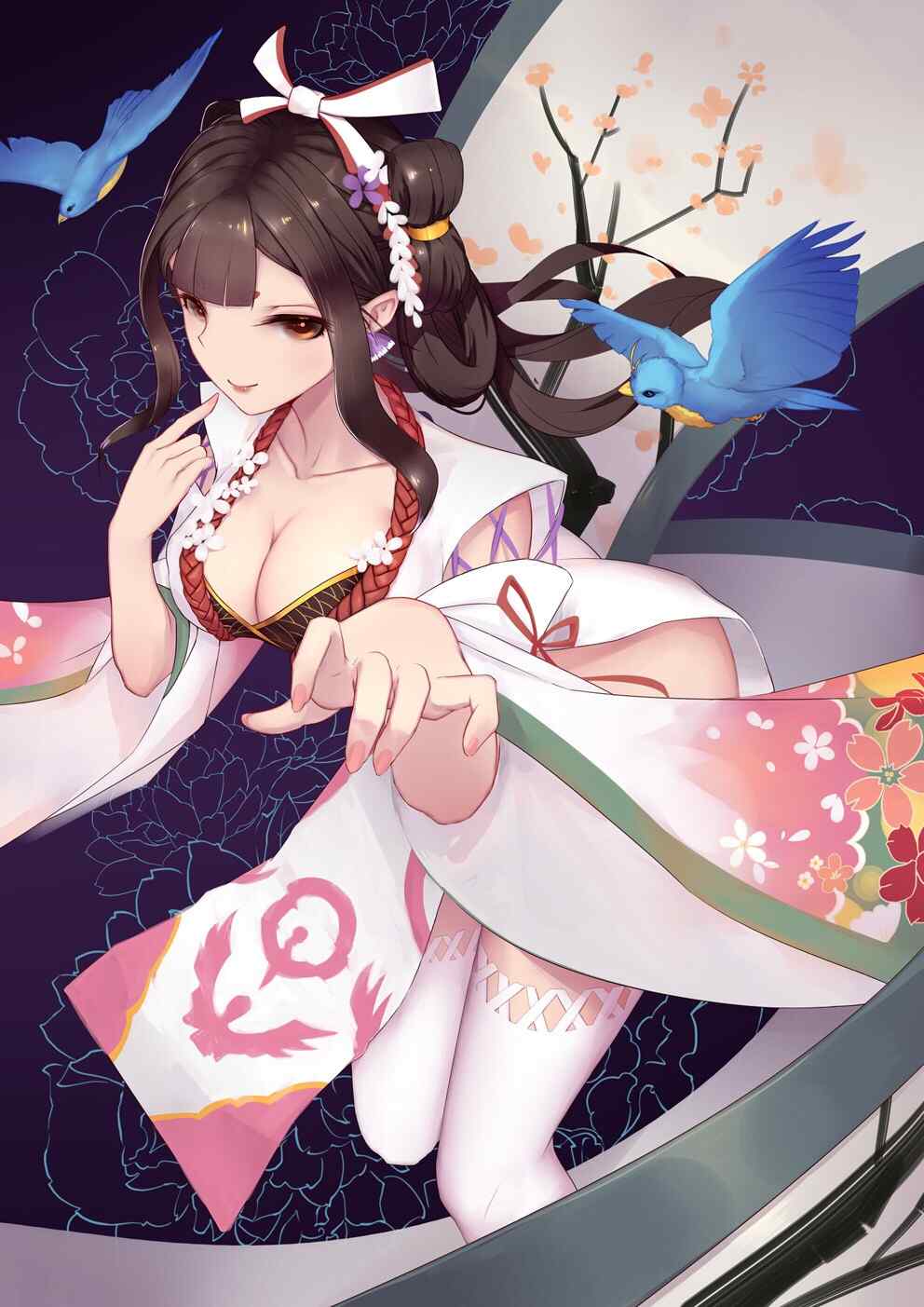 性感的阴阳师花鸟卷手机壁纸