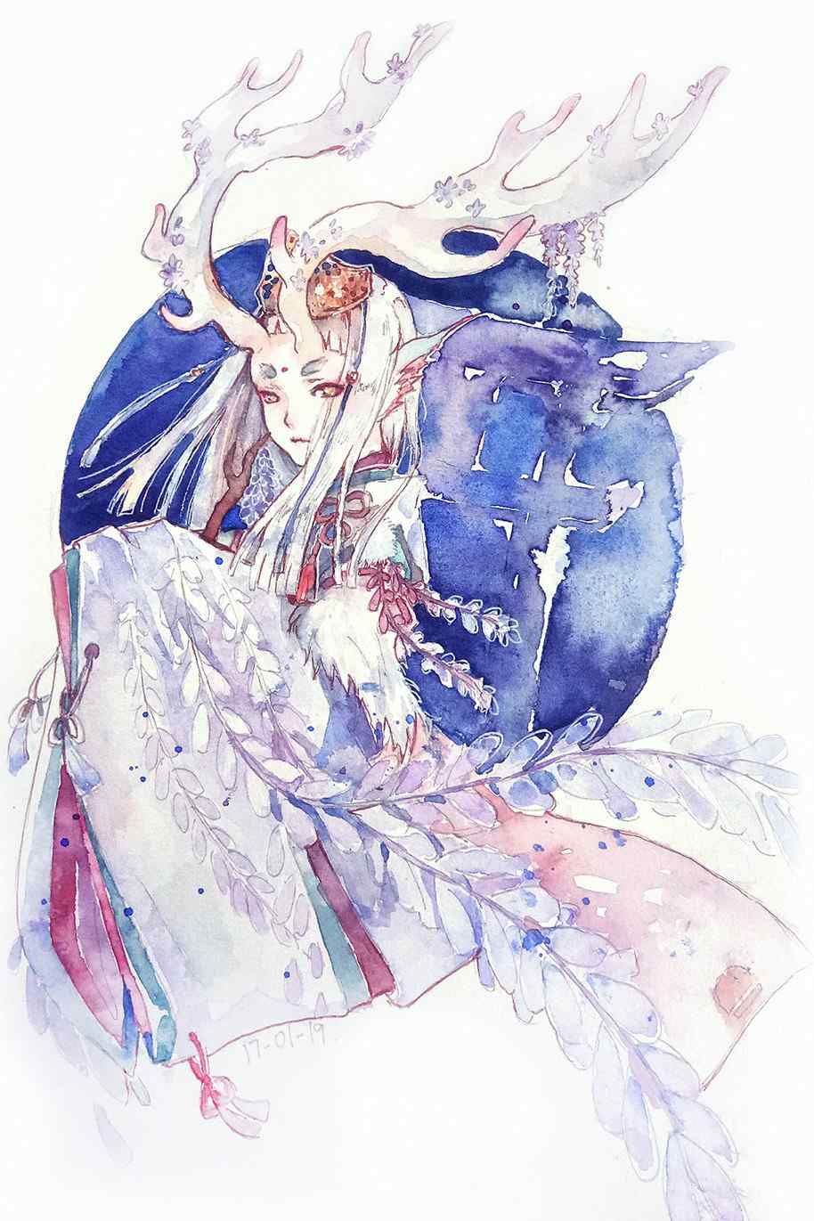 阴阳师小鹿男紫苑藤雪手机壁纸