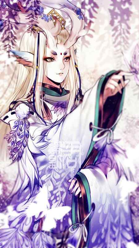 阴阳师小鹿男紫苑藤雪唯美手机壁纸