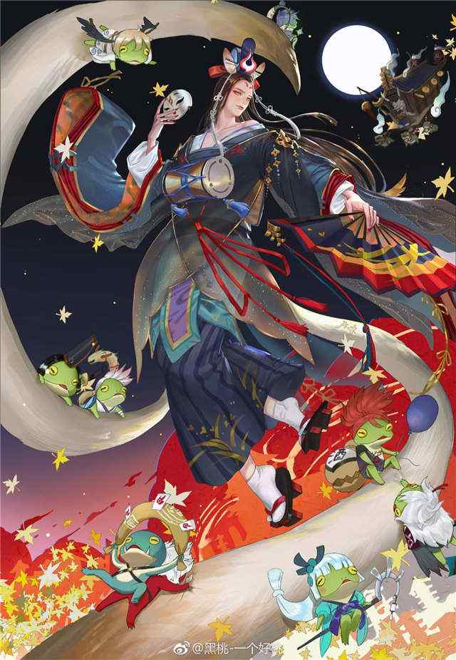 手绘阴阳师玉藻前手机背景图