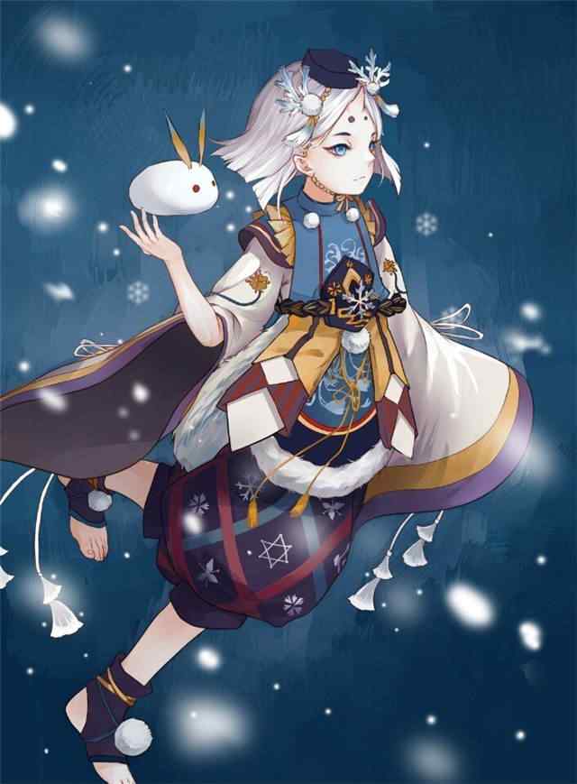 阴阳师雪童子觉醒前手绘手机壁纸