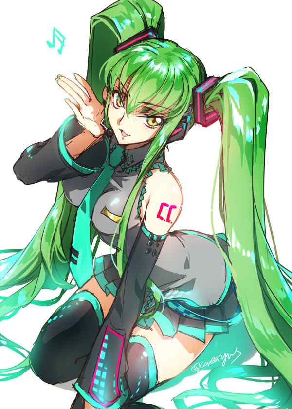 Code Geass 反叛的鲁路修之C.C.cos初音未来高清手机壁纸