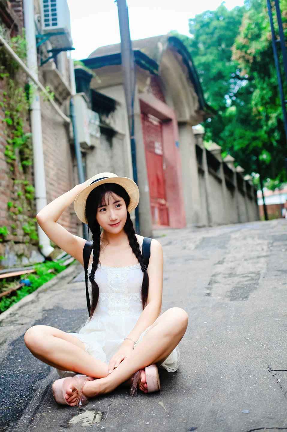 小清新美女鼓浪屿写真手机壁纸