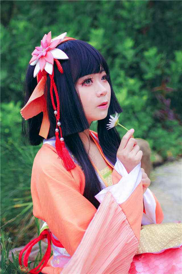 阴阳师鲤鱼精可爱cosplay手机壁纸