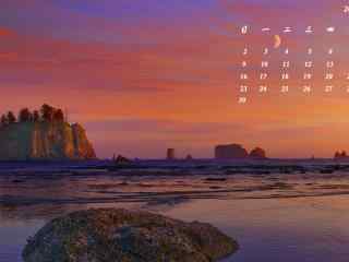 2017年4月日历唯美日落风景壁纸