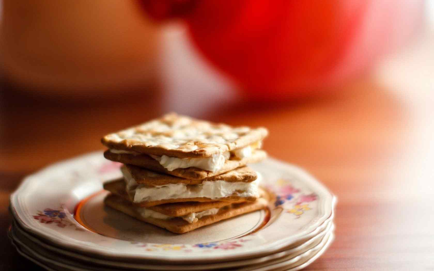 饼干苏打奶油夹心饼干桌面壁纸