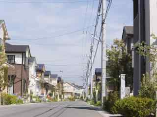 干净敞亮小清新日本街道图桌面壁纸