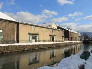 小樽运河雪景北海道风光桌面壁纸