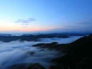 美丽的云海日出仙居景星岩景区风光桌面壁纸