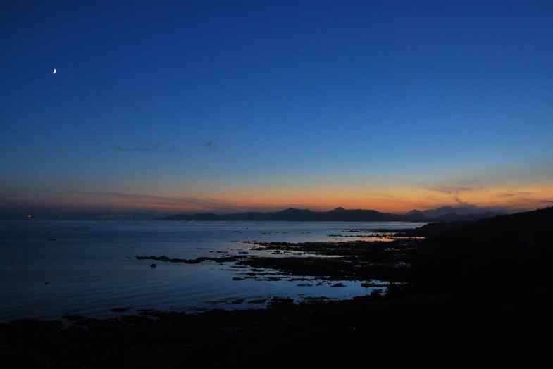 黄昏海边日落唯美彩霞大连海景桌面壁纸