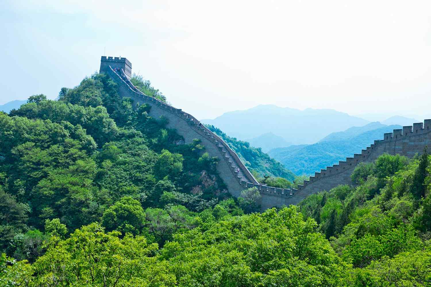 北京八达岭长城远处全景摄影桌面壁纸