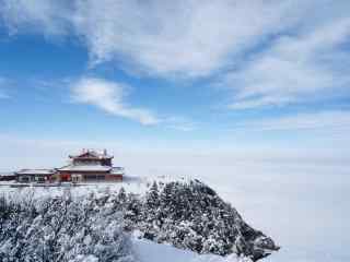 苍茫天空峨眉山顶高清风景桌面壁纸