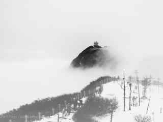 水墨画峨眉山风景桌面壁纸