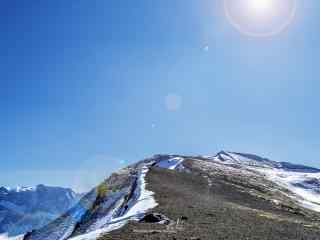 长白山清爽的雪顶风景壁纸图片下载