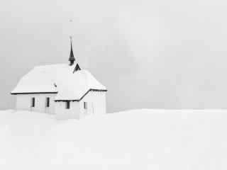 瑞士乡村雪景桌面壁纸