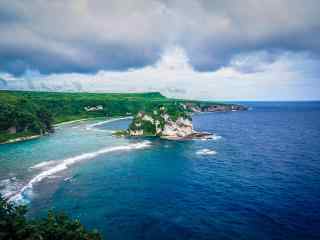 塞班岛唯美海岸线风景图高清桌面壁纸