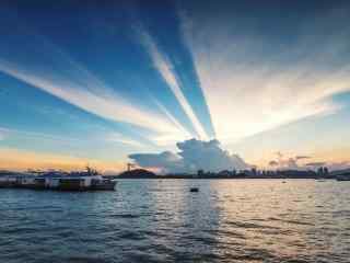 鼓浪屿唯美朝霞风景图片高清桌面壁纸