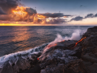 唯美的火山风景壁纸