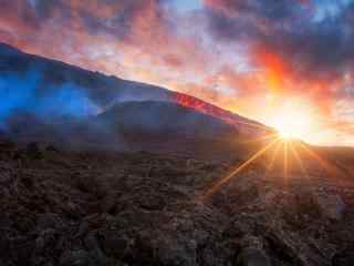 唯美的火山爆发图片