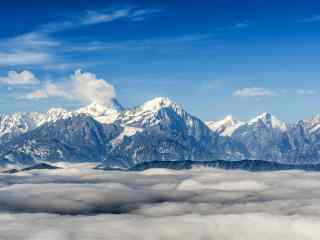 唯美雪山云海风景图片