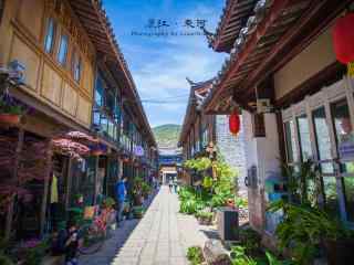 美丽的丽江束河茶马古道古镇风景图片