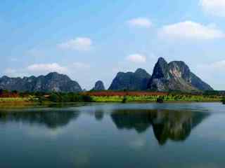 黑龙江河流山川风景桌面壁纸