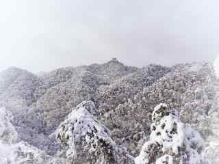 雪白一片的重庆歌乐山桌面壁纸