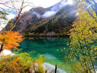 九寨沟五花海秋日唯美风景壁纸