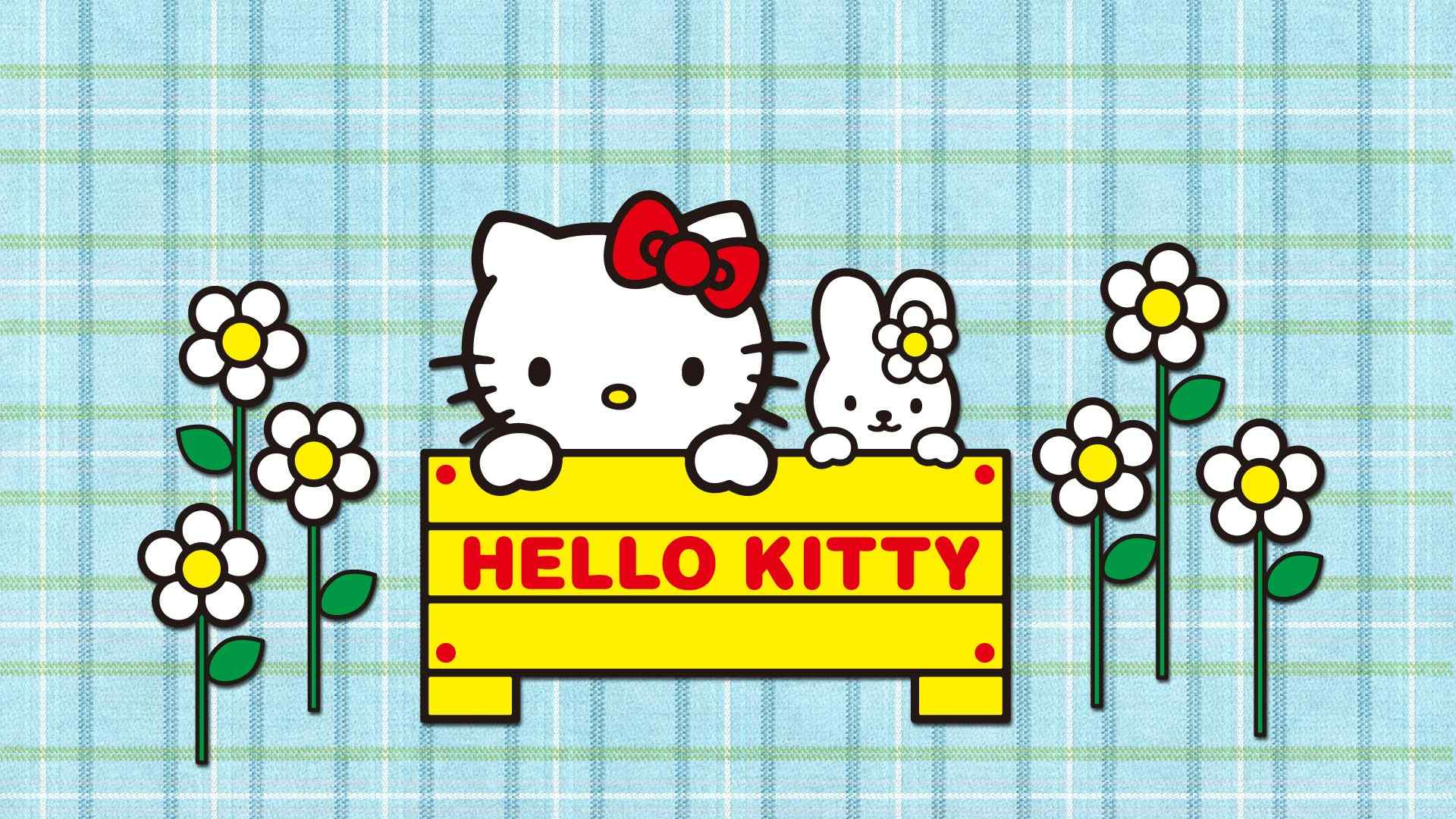 蓝色桌面hellokitty桌面壁纸