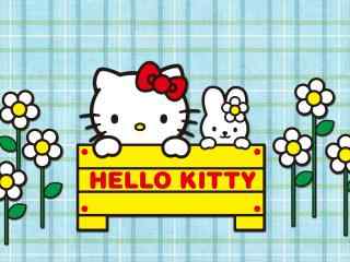 蓝色桌面hellokitty桌面壁纸