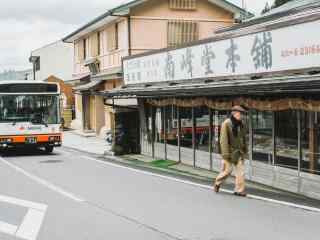 古都奈良小清新马路街道桌面壁纸