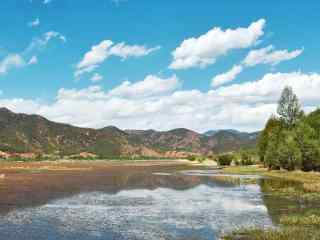 清新秀美的四川泸沽湖风景壁纸