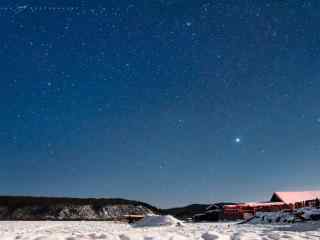 夜晚黑龙江唯美星空桌面壁纸