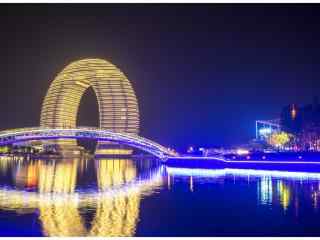 繁华的苏州太湖夜景壁纸